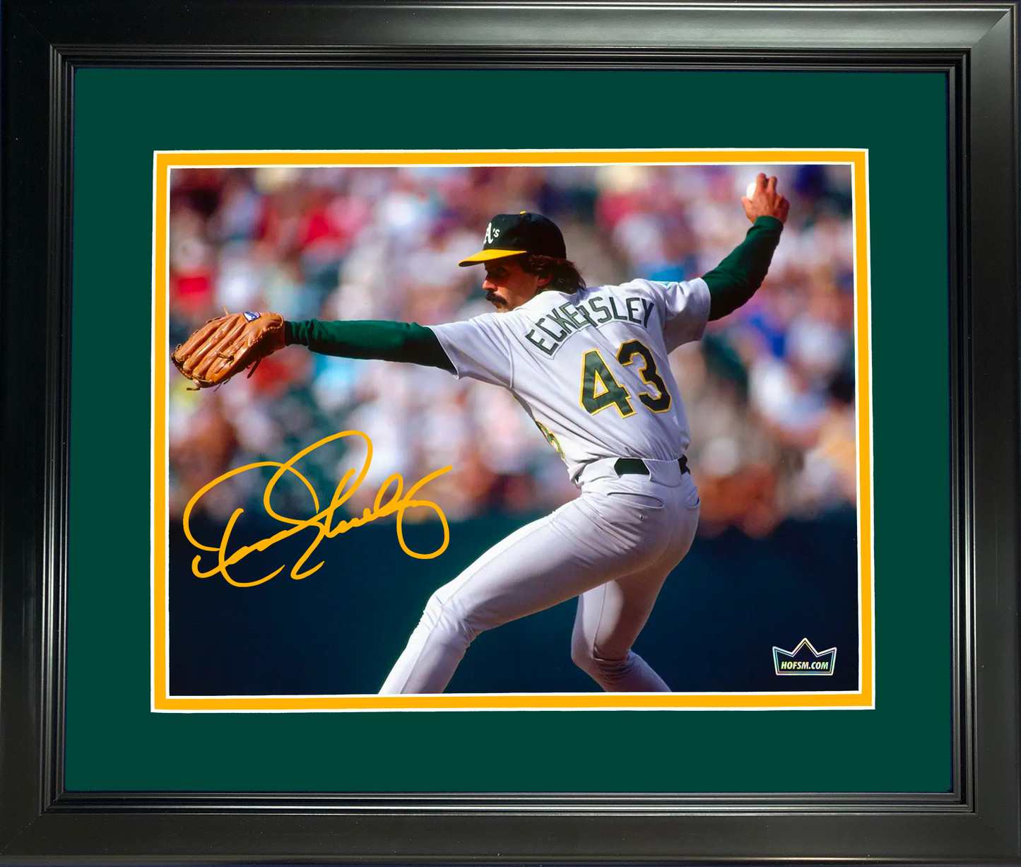 Framed Dennis Eckersley Oakland Athletics A's Facsimile Laser Engraved Signature Auto 11"x14" Baseball Photo HOFSM Holo