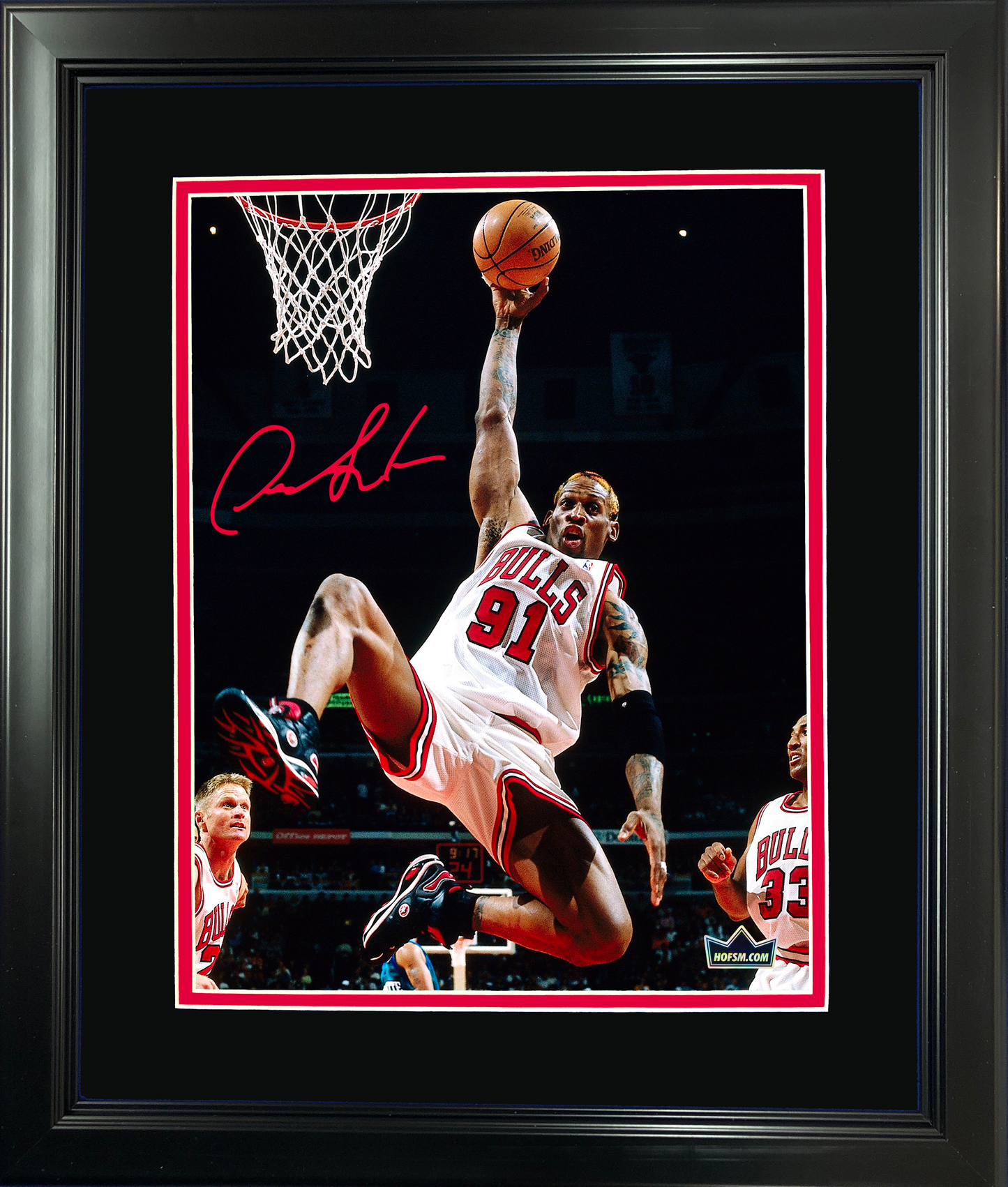 Framed Dennis Rodman Facsimile Laser Engraved Signature Auto 11"x14" Basketball Photo HOFSM Holo