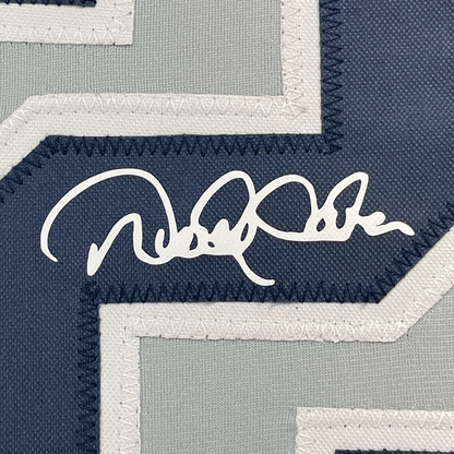 Framed Facsimile Autographed Derek Jeter 35x39 New York Grey Reprint Laser Auto Baseball Jersey