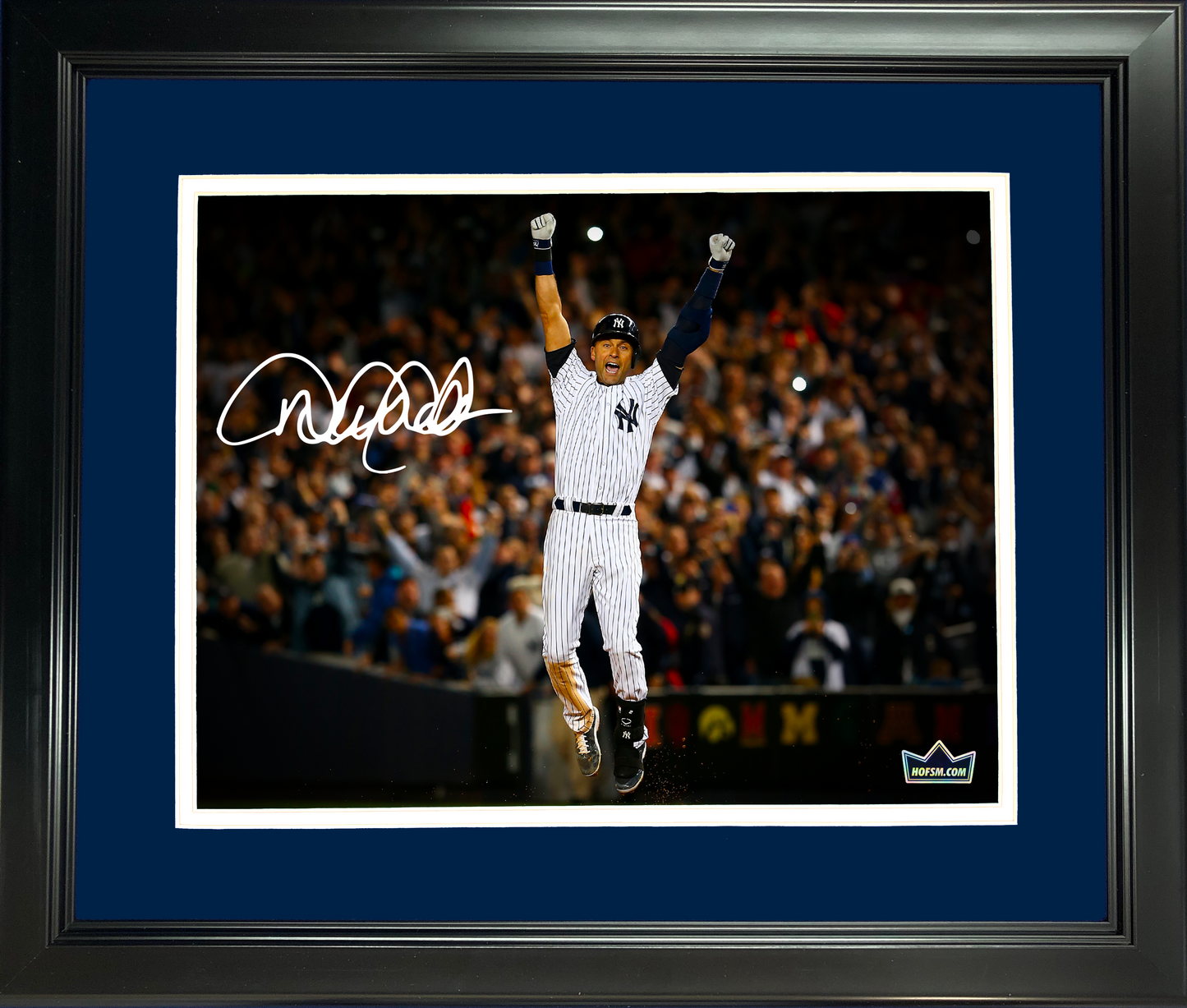 Framed Derek Jeter New York Yankees Facsimile Laser Engraved Signature Auto 11"x14" Baseball Photo HOFSM Holo