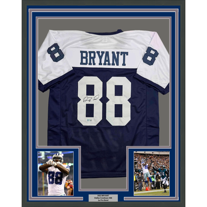 Framed Autographed/Signed Dez Bryant 35x39 Dallas Thanksgiving Day Football Jersey Beckett BAS COA