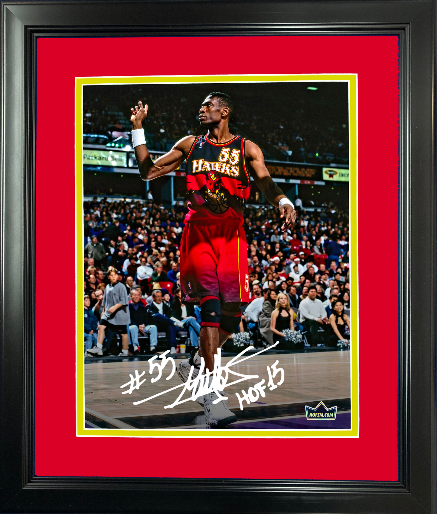 Framed Dikembe Mutombo Facsimile Laser Engraved Signature Auto 11"x14" Basketball Photo HOFSM Holo