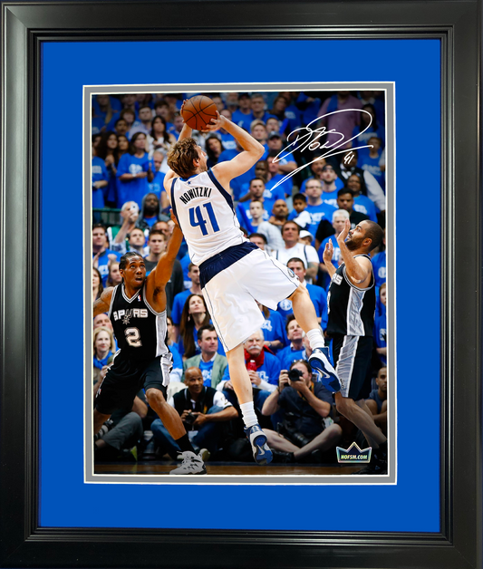 Framed Dirk Nowitzki Dallas Mavericks Facsimile Laser Engraved Signature Auto 11"x14" Basketball Photo HOFSM Holo