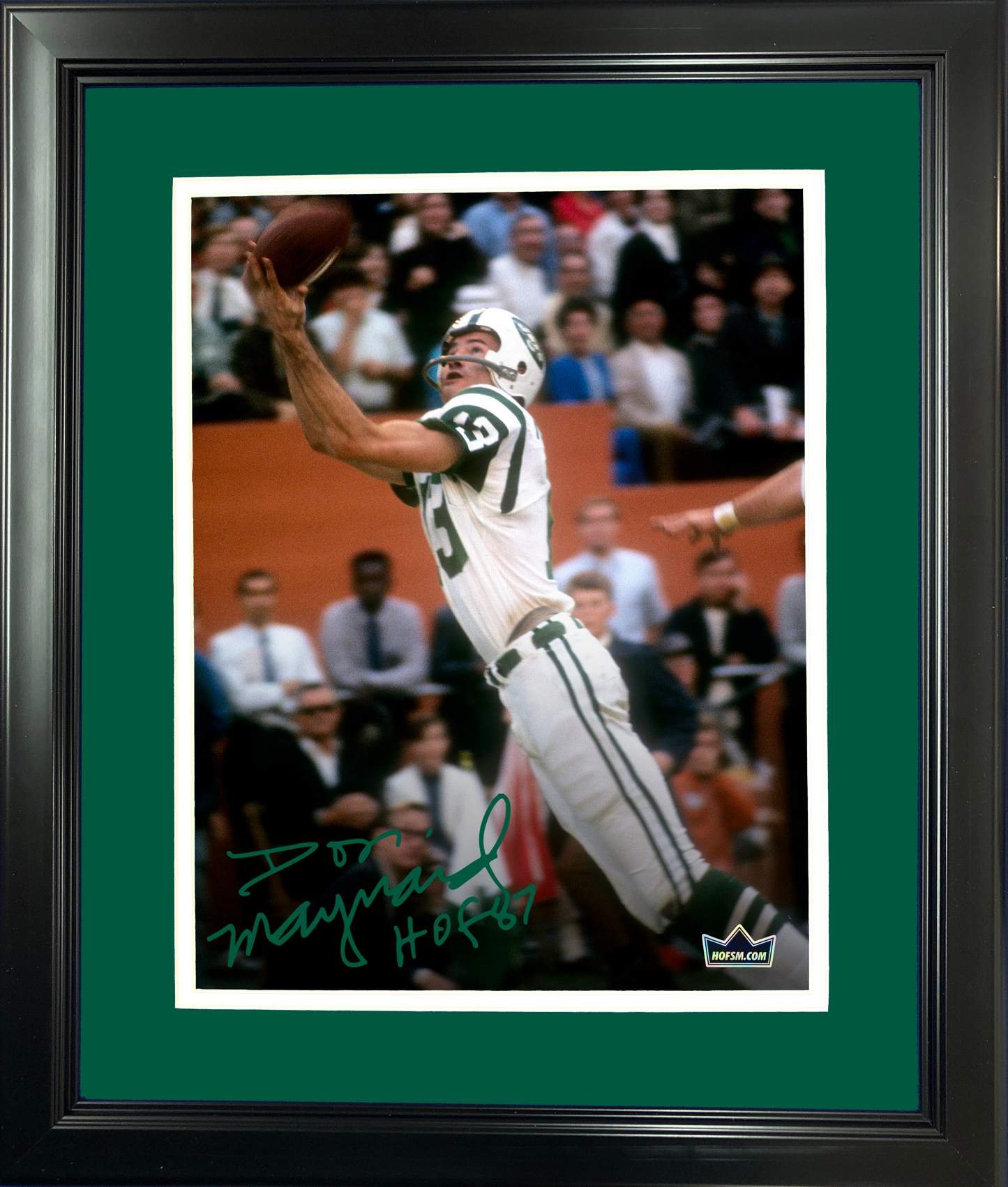 Framed Don Maynard Facsimile Laser Engraved Signature Auto New York Jets 11"x14" Football Photo HOFSM Holo