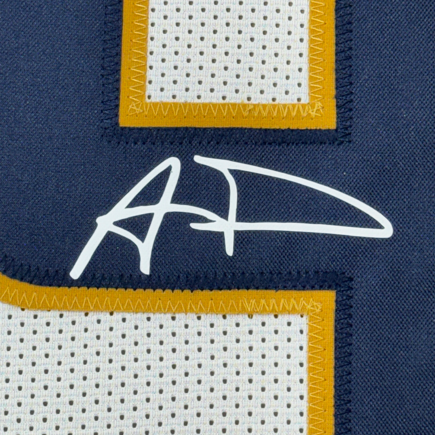 Framed Facsimile Autographed Aaron Donald 35x39 Los Angeles LA White Reprint Laser Auto Football Jersey
