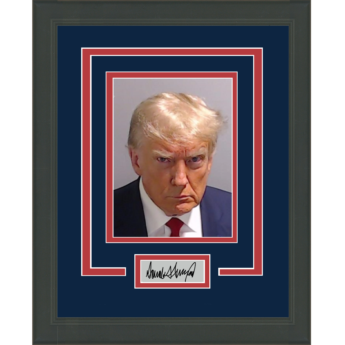 Framed Presidential Mugshot Facsimile Laser Engraved Signature Auto 11x14 Photo