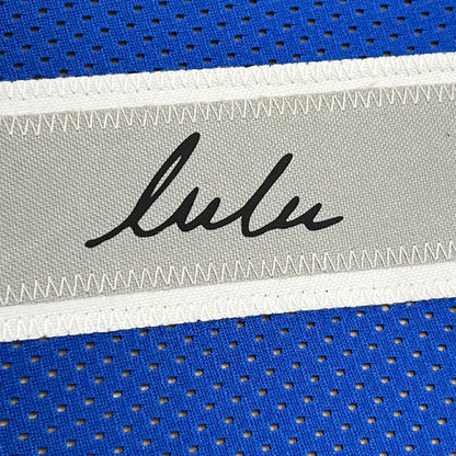Framed Facsimile Autographed Luka Doncic 35x39 Dallas Blue Reprint Laser Auto Basketball Jersey