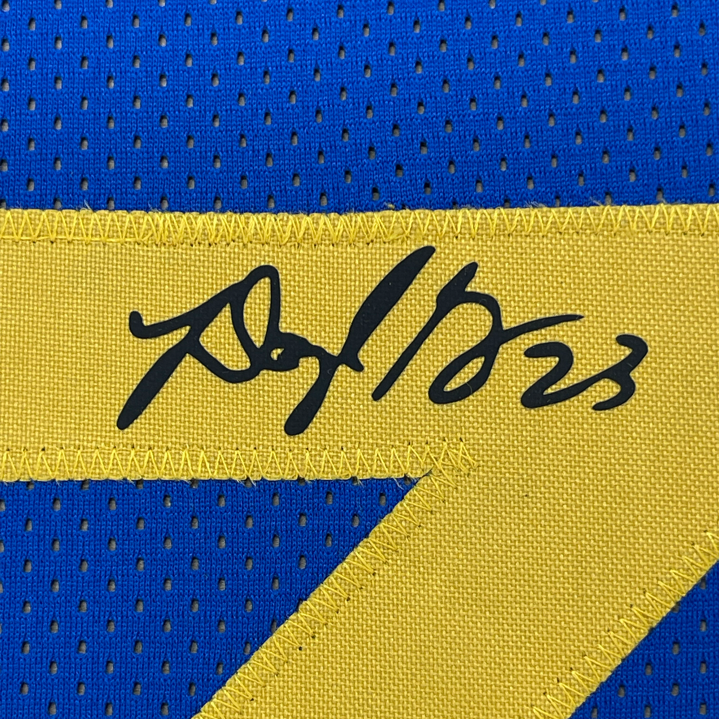 Framed Facsimile Autographed Draymond Green 35x39 Golden State Blue Reprint Laser Auto Basketball Jersey
