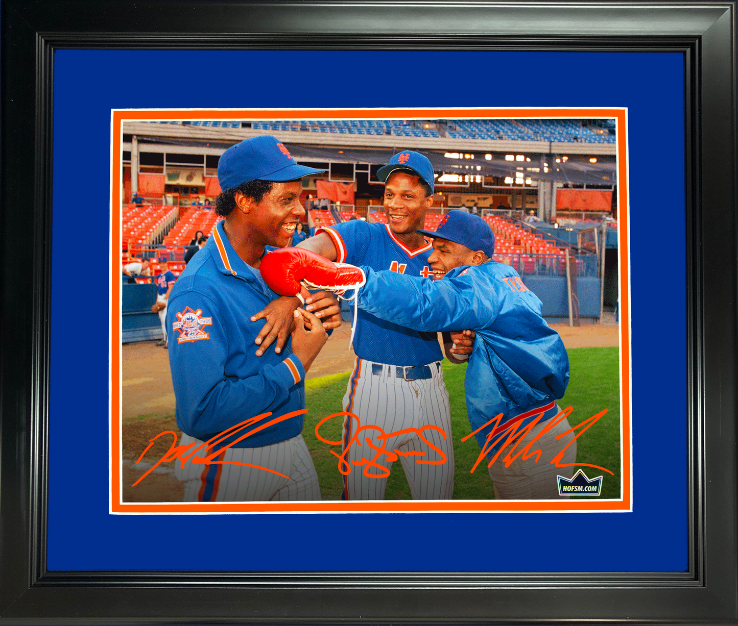 Framed Dwight Gooden Darryl Strawberry Mike Tyson New York Mets Facsimile Laser Engraved Signature Auto 11"x14" Baseball Photo HOFSM Holo