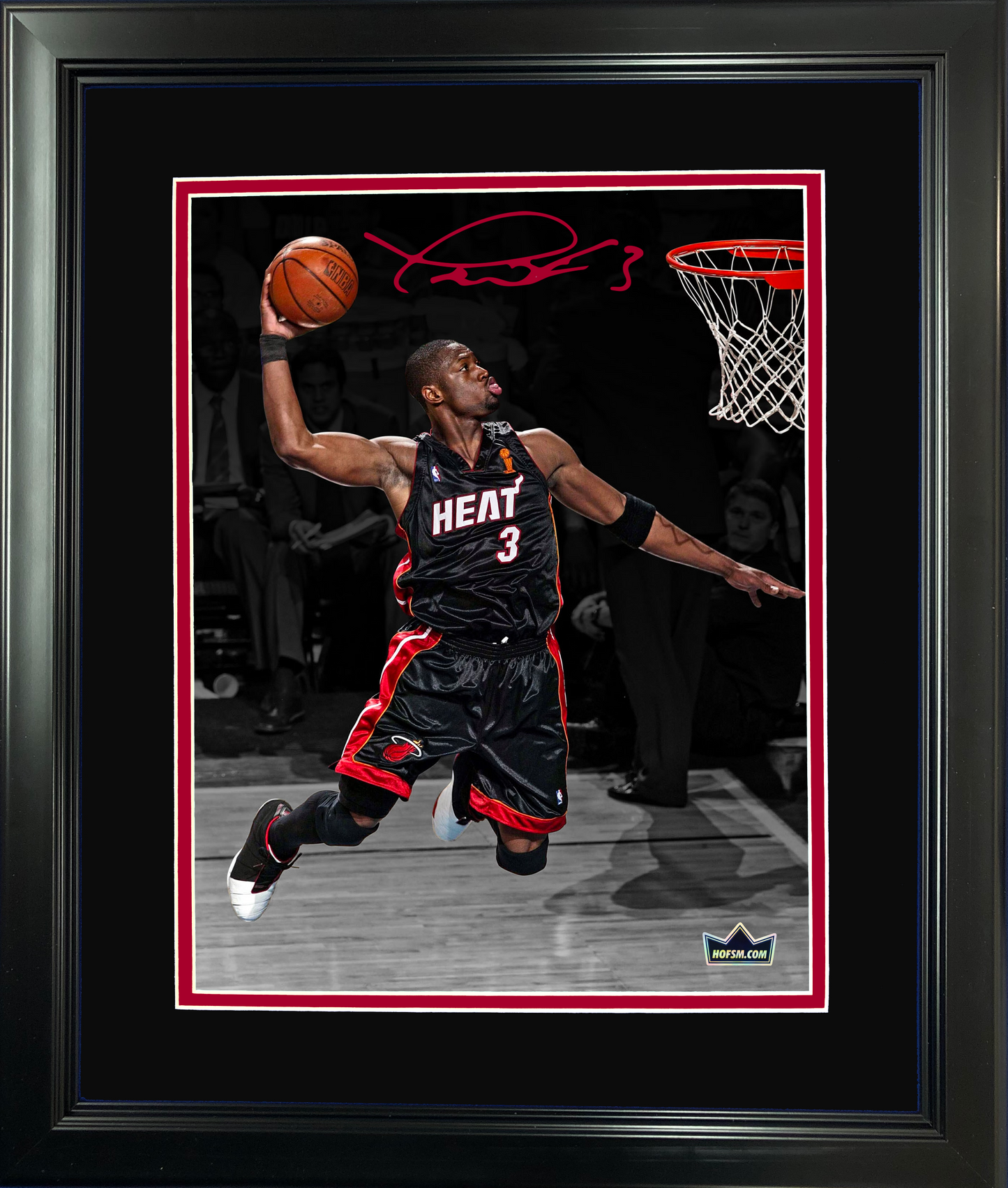 Framed Dwyane Wade Facsimile Laser Engraved Signature Auto 11"x14" Basketball Photo HOFSM Holo