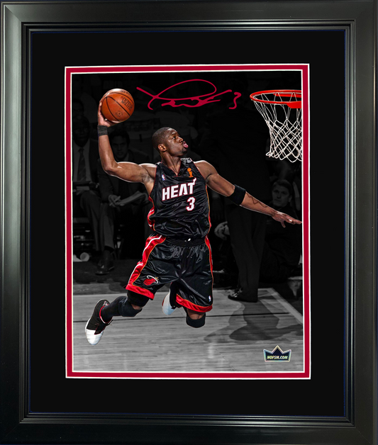 Framed Dwyane Wade Facsimile Laser Engraved Signature Auto 11"x14" Basketball Photo HOFSM Holo