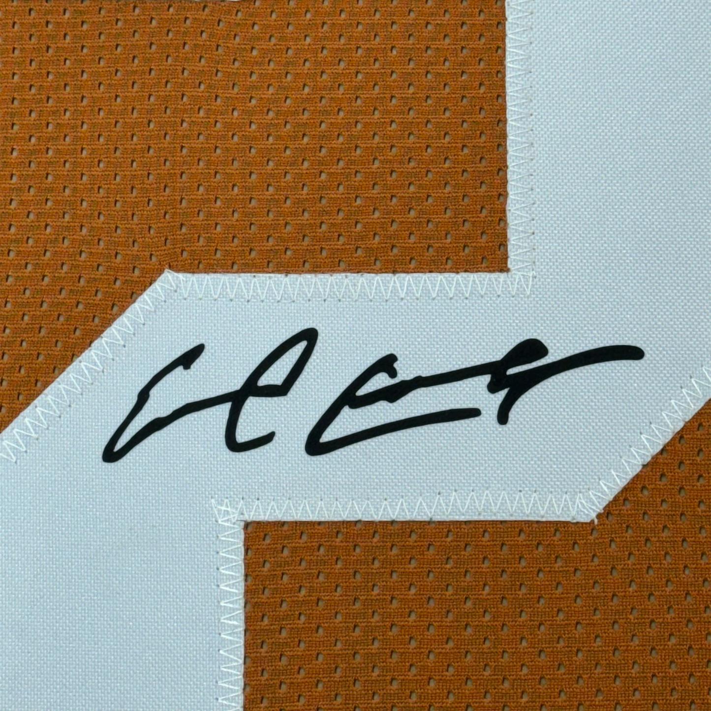 Framed Facsimile Autographed Earl Campbell 35x39 Texas Orange Reprint Laser Auto College Football Jersey