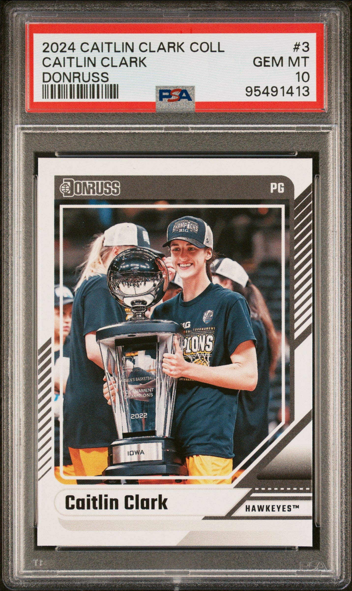 Graded 2024 Panini Caitlin Clark Collection Caitlin Clark #3 Donruss Rookie RC Basketball Card PSA 10 Gem Mint