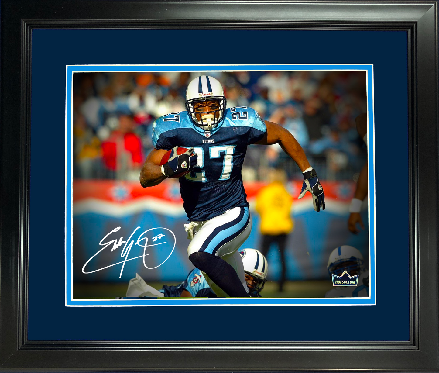 Framed Eddie George Facsimile Laser Engraved Signature Auto Tennessee Titans 11"x14" Football Photo HOFSM Holo