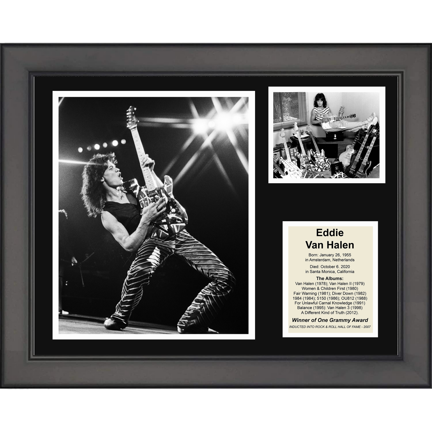 Framed Eddie Van Halen 11"x14" Music Three Photo Collage #2
