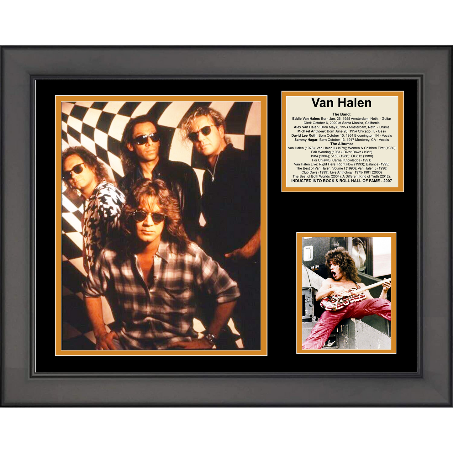 Framed Eddie Van Halen 11"x14" Music Three Photo Collage