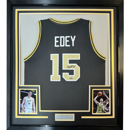 Framed Facsimile Autographed Zach Edey 35x39 Purdue Black Reprint Laser Auto College Basketball Jersey