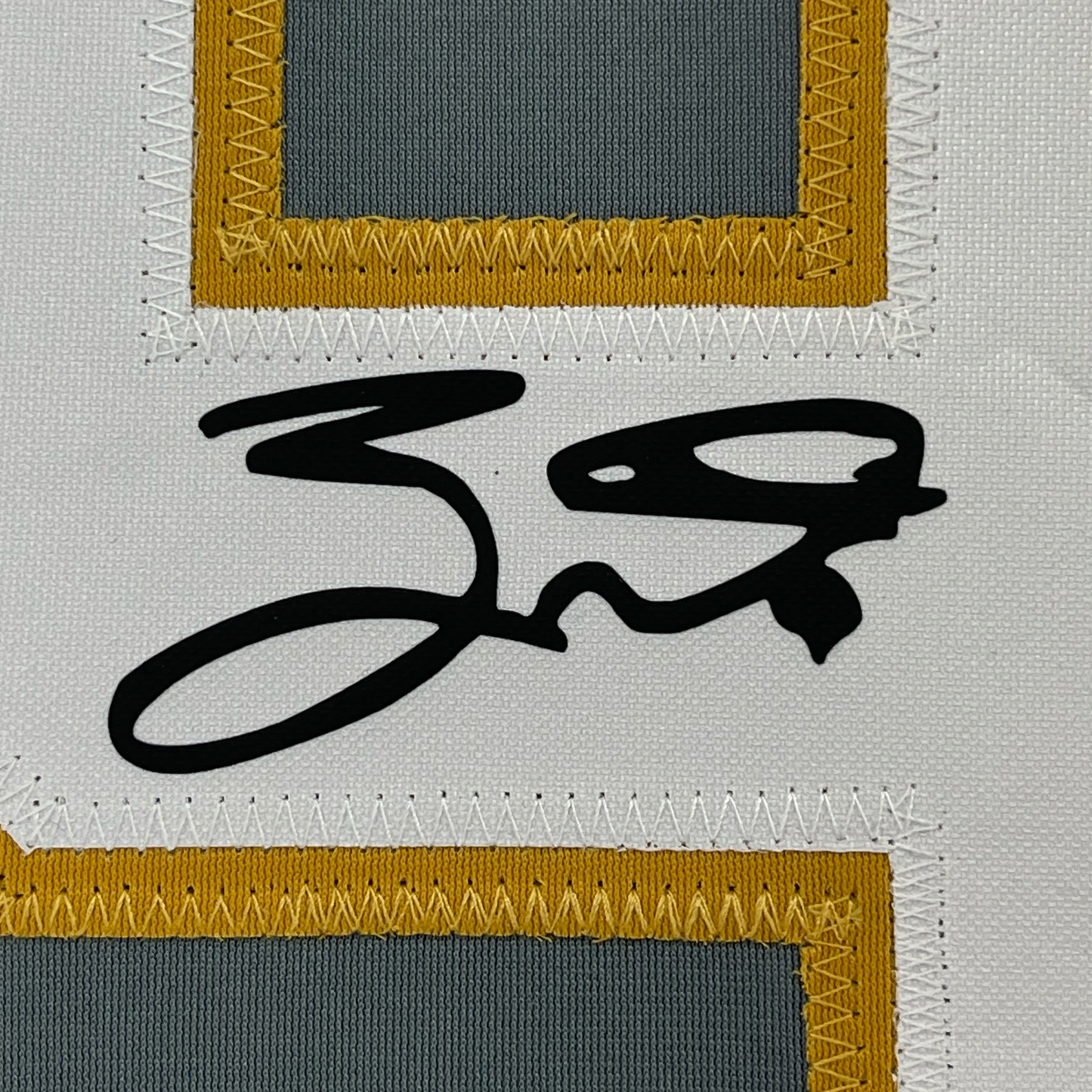 Framed Facsimile Autographed Jack Eichel 35x39 Vegas Grey Reprint Laser Auto Hockey Jersey