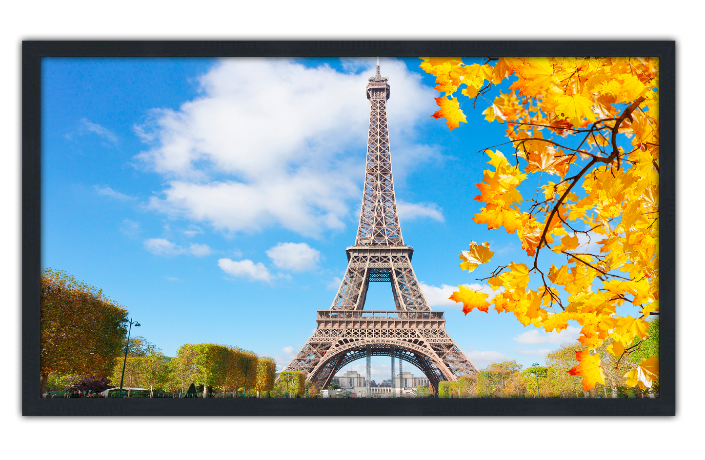 Professionally Framed Eiffel Tower Paris High-Resolution Panoramic Photo 12x22 Wall Art