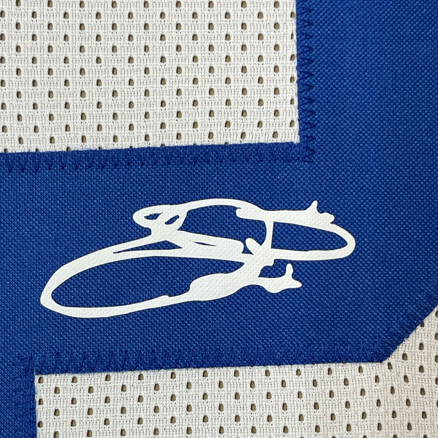 Framed Facsimile Autographed Emmitt Smith Dallas 35x39 White Reprint Laser Auto Football Jersey