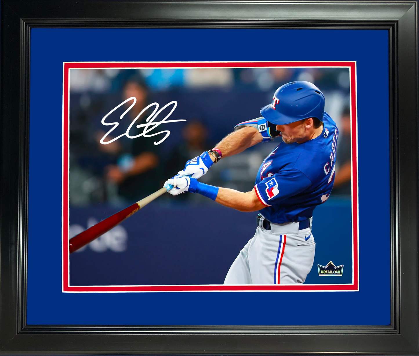Framed Evan Carter Facsimile Laser Engraved Signature Auto 11"x14" Baseball Photo HOFSM Holo