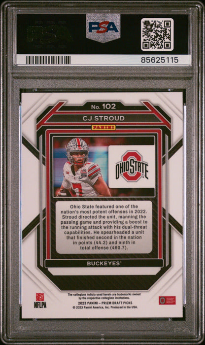 Graded 2023 Panini Prizm DP CJ Stroud #102 Rookie RC Football Card PSA 9 Mint
