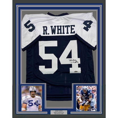 Framed Facsimile Autographed Randy White 35x39 Dallas Thanksgiving Day Reprint Laser Auto Football Jersey