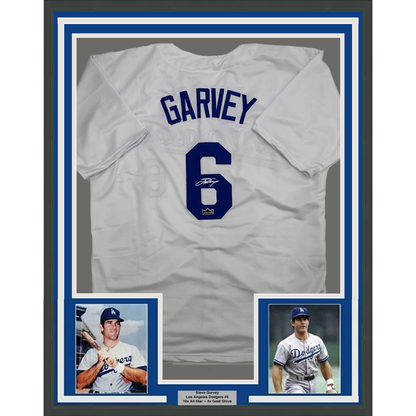 Framed Facsimile Autographed Steve Garvey 35x39 Los Angeles LA White Reprint Laser Auto Baseball Jersey
