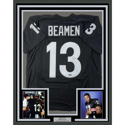 Framed Facsimile Autographed Jamie Foxx Willie Beamen 35x39 Any Given Sunday Movie Miami Black Reprint Laser Auto Football Jersey