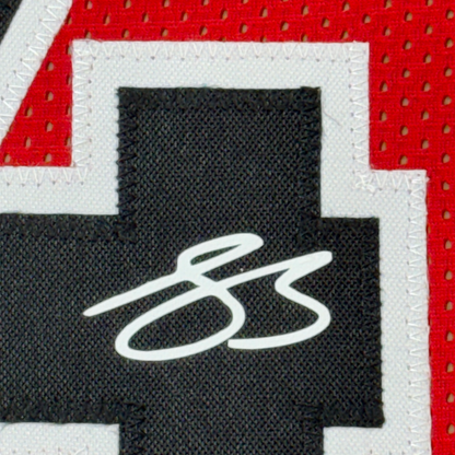 Framed Facsimile Autographed Scottie Barnes 35x39 Toronto Red Reprint Laser Auto Basketball Jersey