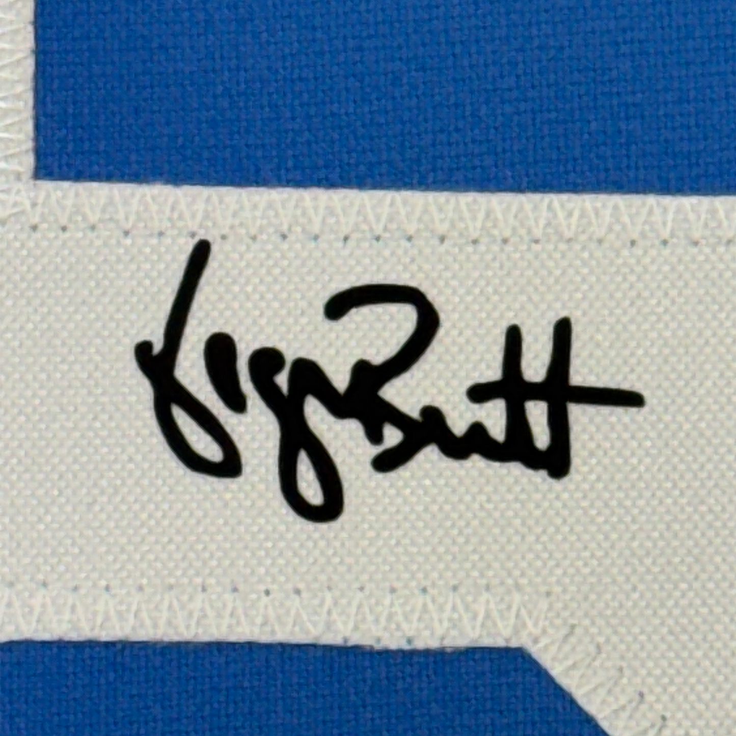 Framed Facsimile Autographed George Brett 35x39 Kansas City Blue Reprint Laser Auto Baseball Jersey