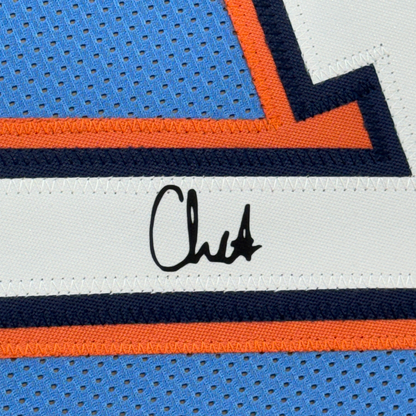 Framed Facsimile Autographed Chet Holmgren 35x39 Oklahoma City Blue Reprint Laser Auto Basketball Jersey