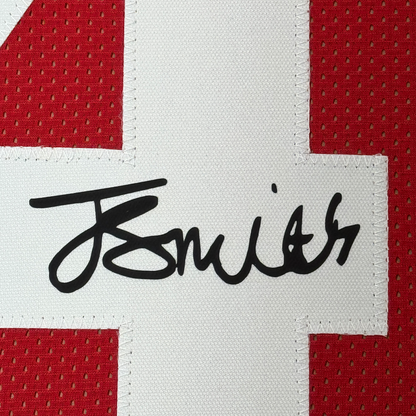 Framed Facsimile Autographed Jeremiah Smith 35x39 Ohio State Red Reprint Laser Auto College Football Jersey