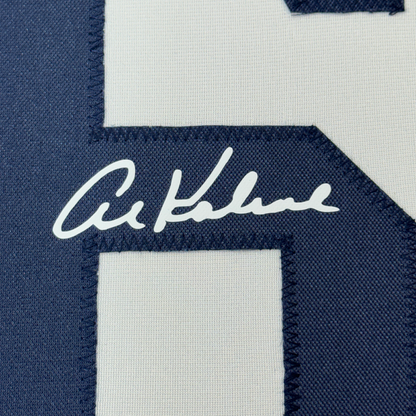 Framed Facsimile Autographed Al Kaline 35x39 Detroit White Reprint Laser Auto Baseball Jersey