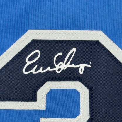 Framed Facsimile Autographed Evan Longoria 35x39 Tampa Bay Light Blue Reprint Laser Auto Baseball Jersey