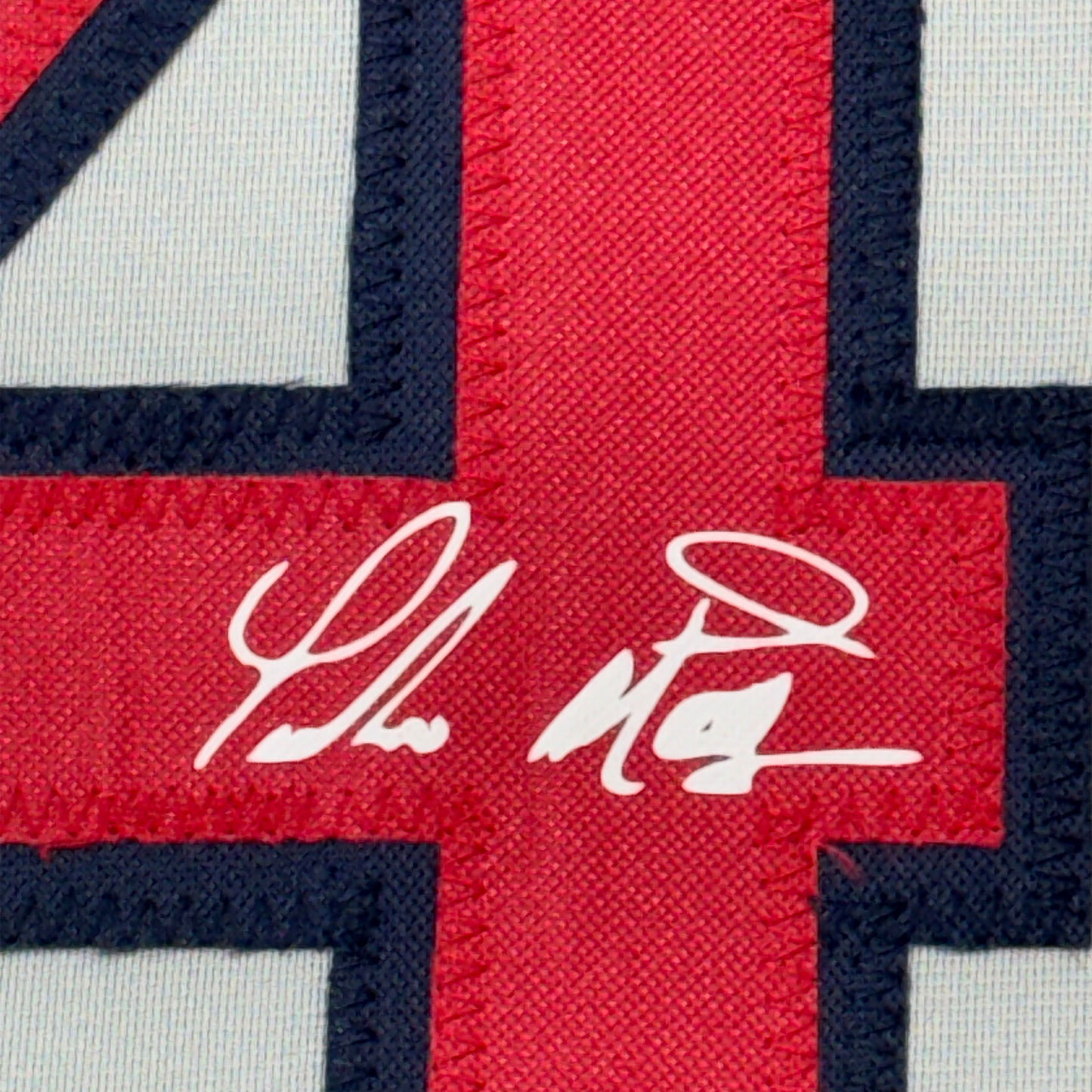 Framed Facsimile Autographed Pedro Martinez 35x39 Boston Grey Reprint Laser Auto Baseball Jersey