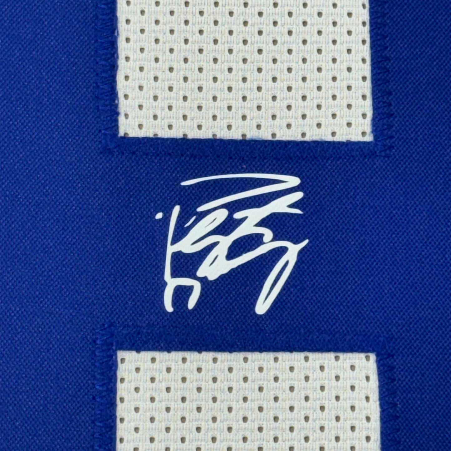 Framed Facsimile Autographed Peyton Manning 35x39 Indianapolis White Reprint Laser Auto Football Jersey Size Men's XL