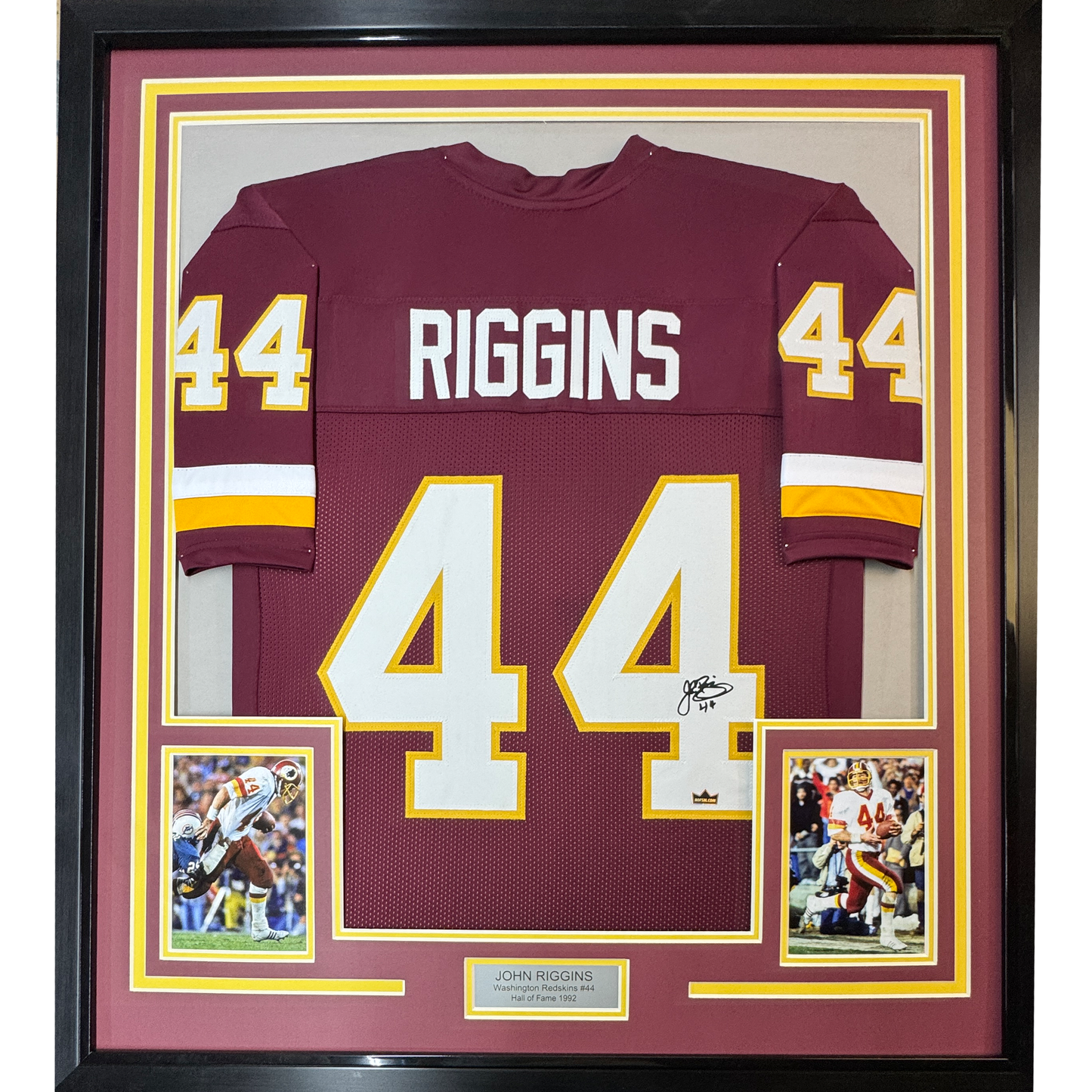 Framed Facsimile Autographed John Riggins 35x39 Washington Red Reprint Laser Auto Football Jersey
