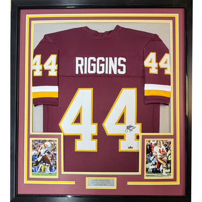 Framed Facsimile Autographed John Riggins 35x39 Washington Red Reprint Laser Auto Football Jersey