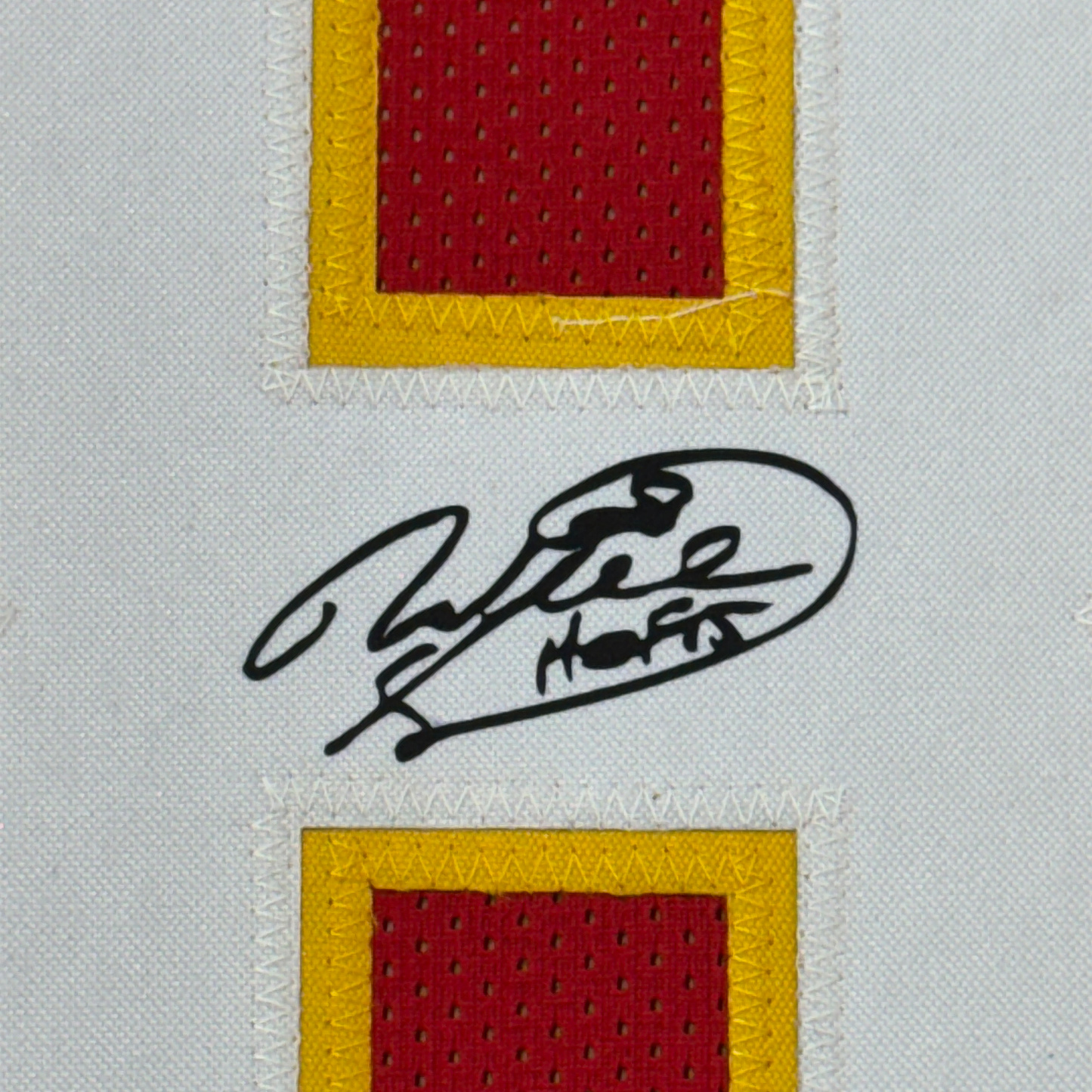 Framed Facsimile Autographed Will Shields 35x39 Kansas City Red Reprint Laser Auto Football Jersey