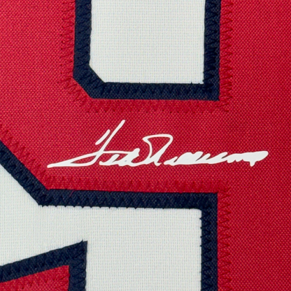 Framed Facsimile Autographed Ted Williams 35x39 Boston White Reprint Laser Auto Baseball Jersey
