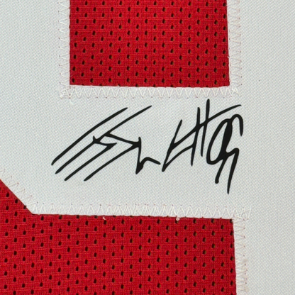 Framed Facsimile Autographed J.J. JJ Watt 35x39 Wisconsin Red Reprint Laser Auto College Football Jersey