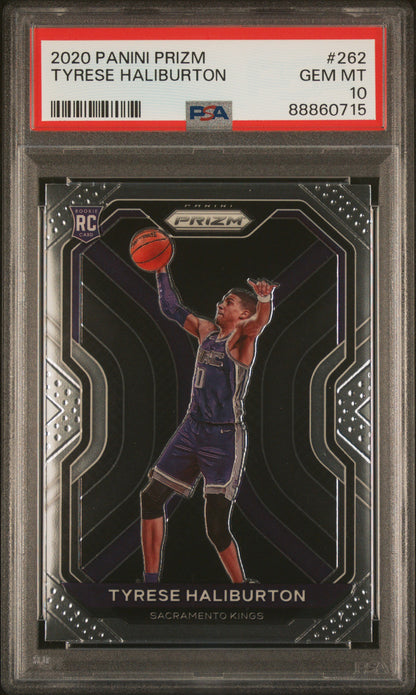 Graded 2020 Panini Prizm Tyrese Haliburton #262 Rookie RC Basketball Card PSA 10 Gem Mint