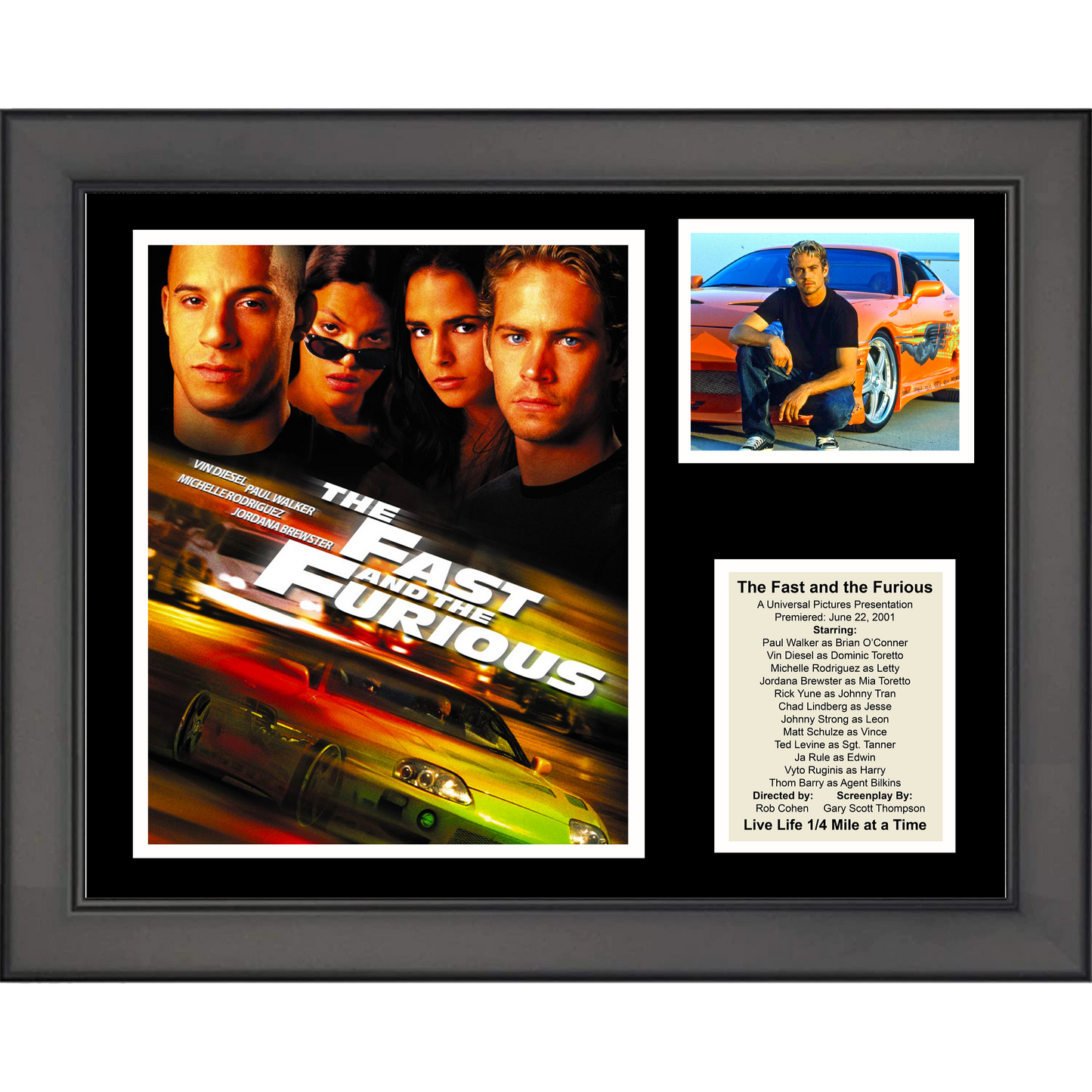 Framed The Fast and The Furious Movie 11"x14" Three Photo Collage