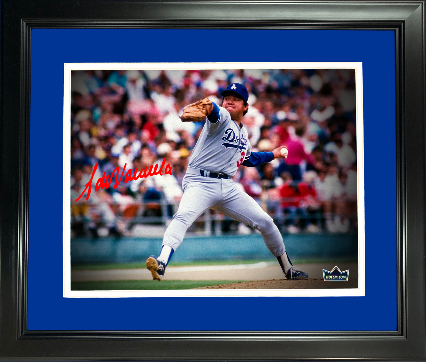 Framed Fernando Valenzuela Los Angeles Dodgers Facsimile Laser Engraved Signature Auto 11"x14" Baseball Photo HOFSM Holo