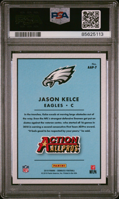 Graded 2019 Panini Donruss Jason Kelce #AAP7 Action Allpros Football Card PSA 10 Gem Mint
