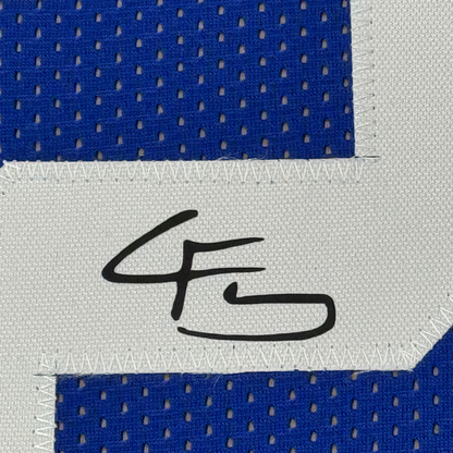 Framed Facsimile Autographed Cooper Flagg 35x39 Duke Blue Reprint Laser Auto College Basketball Jersey