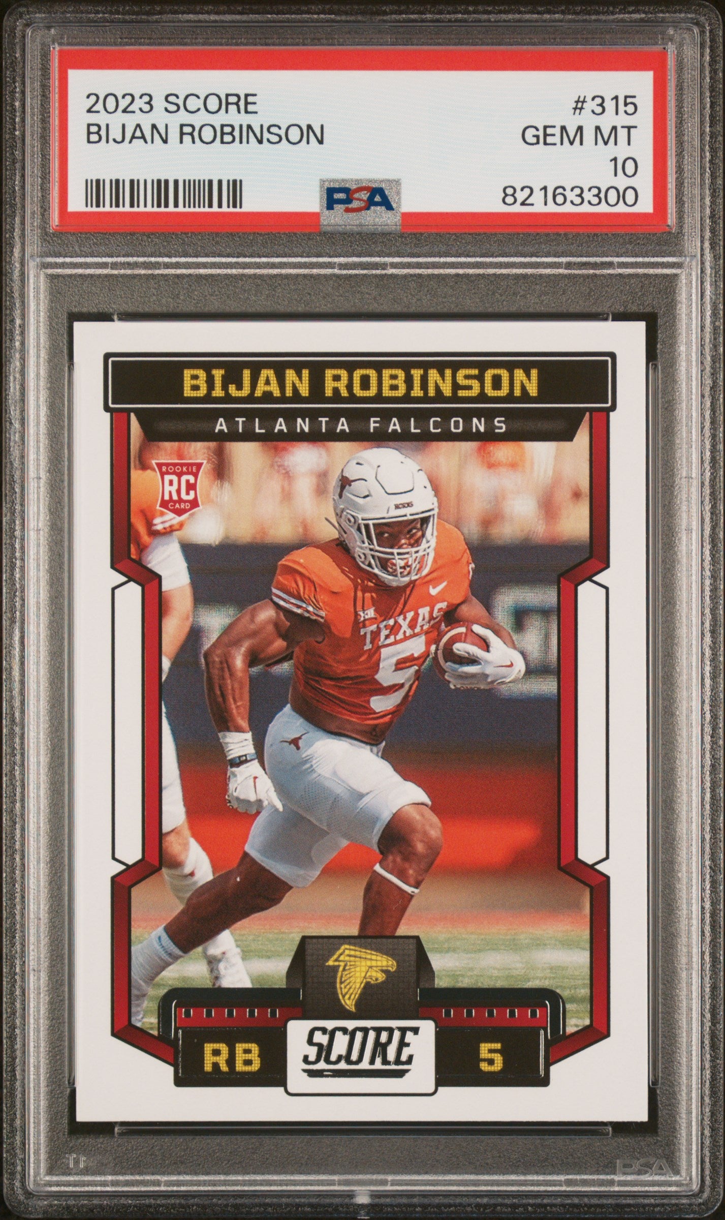 Graded 2023 Panini Score Bijan Robinson #315 Rookie RC Football Card PSA 10 Gem Mint