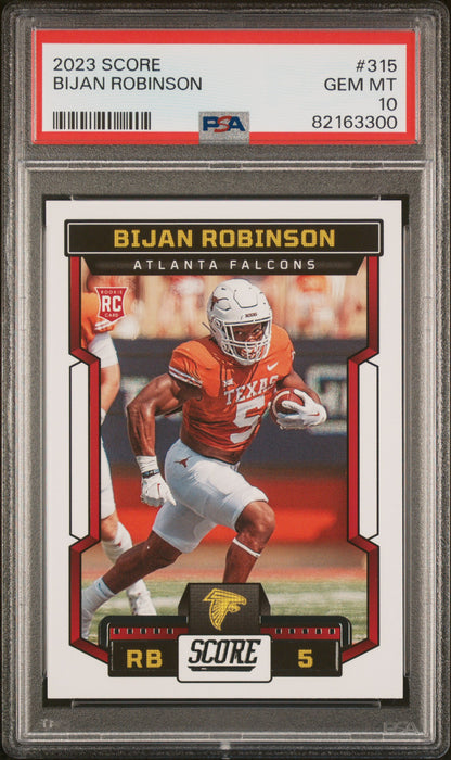 Graded 2023 Panini Score Bijan Robinson #315 Rookie RC Football Card PSA 10 Gem Mint
