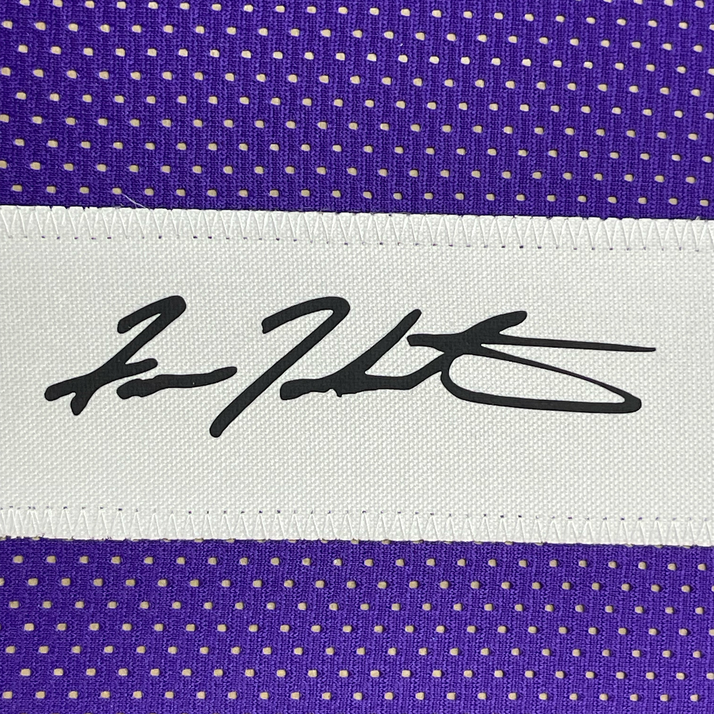 Framed Facsimile Autographed Fran Tarkenton 35x39 Minnesota Purple Reprint Laser Auto Football Jersey Size Men's XL